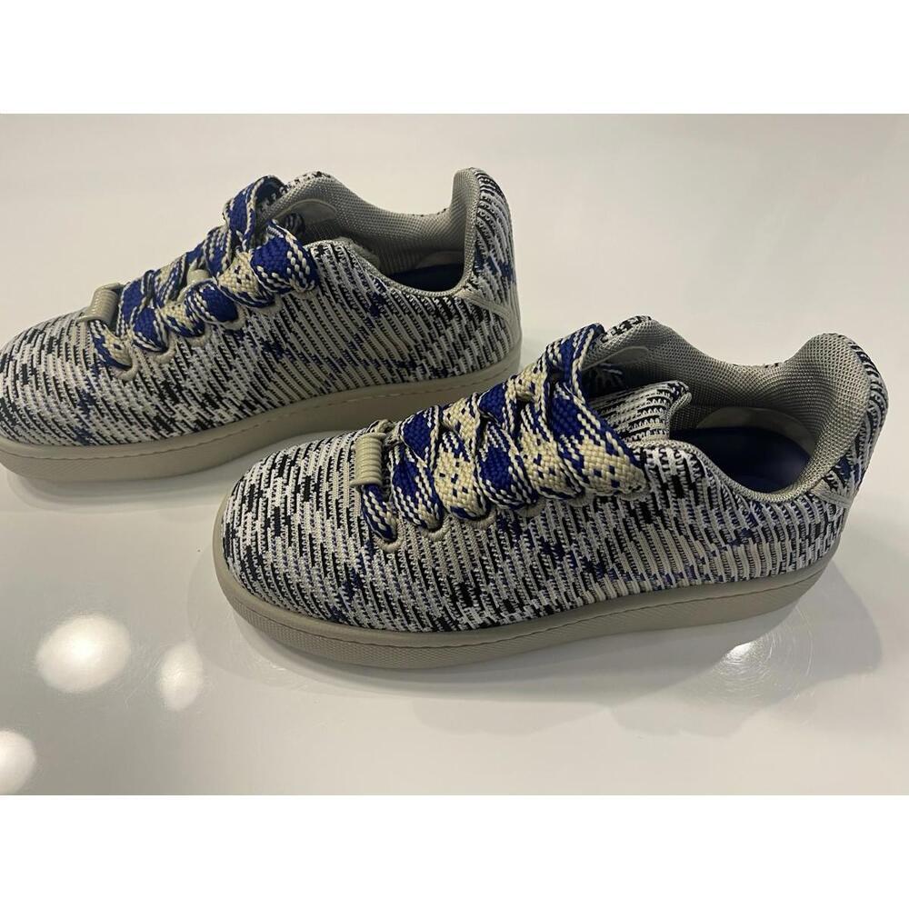 $890 Burberry Knit Box Sneakers Men Lichen Ip Check Size 8 /41 - Picture 9 of 16